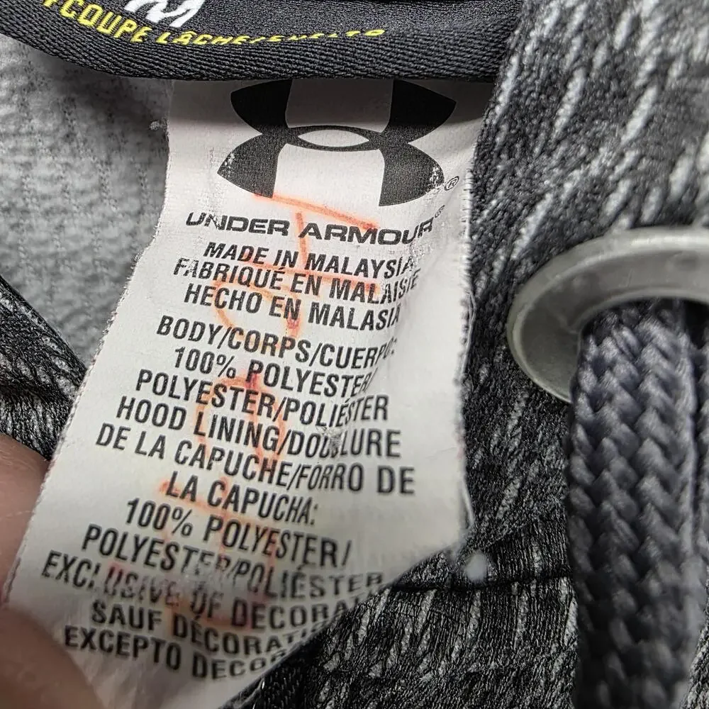 Under Armour Hoodie Mens M Gray Full Zip Hooded Pockets Lightweight Logo